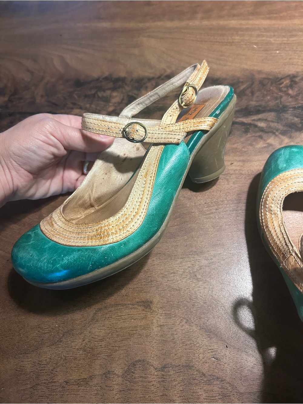 Miz Mooz Leather Vintage Slingback Mary Jane Pumps